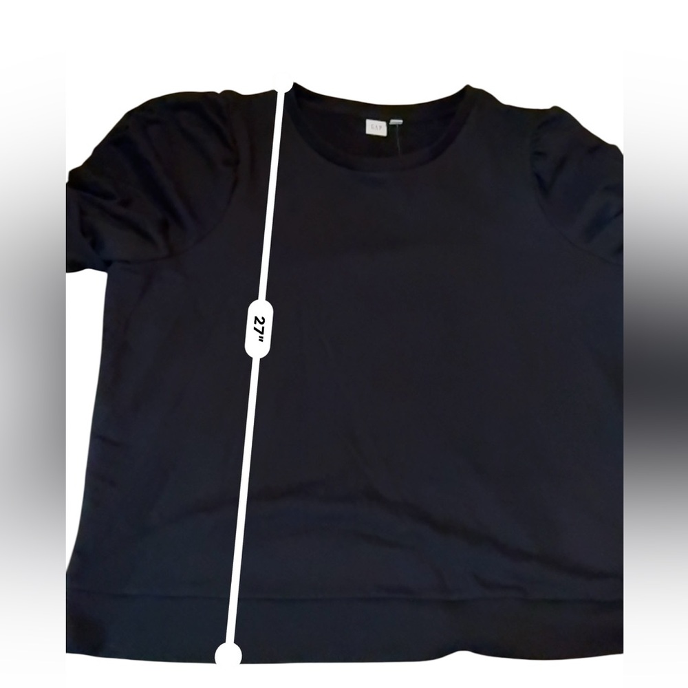 Gap NWT True Black Puff Sleeve Pullover Women’s Size XXL Sweatshirt Sweater - Picture 7 of 7